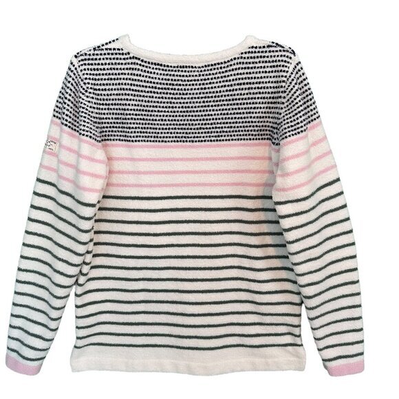 JOULES Womens Chenille Seaham Striped Pullover Jumper US 10 Crew Neck Knit - Picture 3 of 14